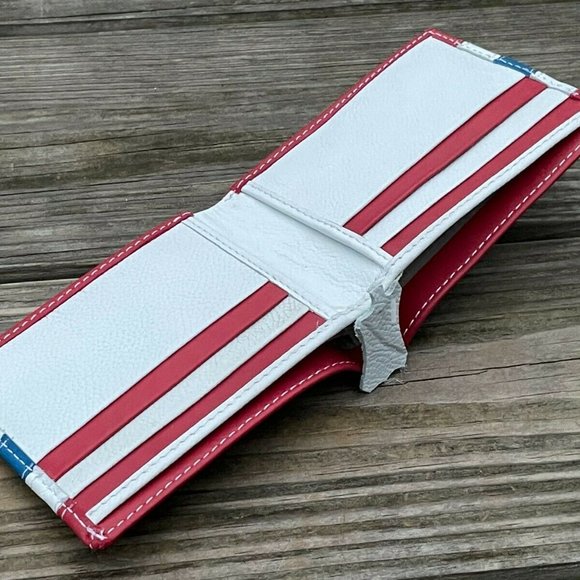 Valentines Wallet Bifold Card Holder Handmade Genuine Leather Men Purse Multi - Picture 10 of 10